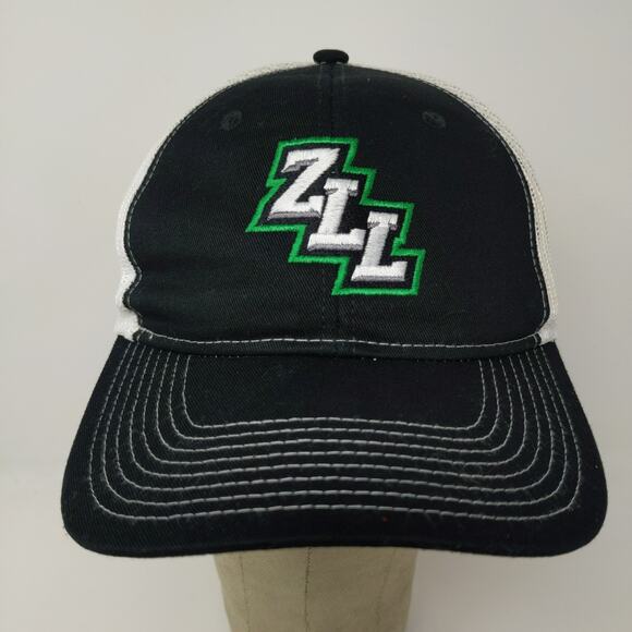 Port Authority Snapback Meshback Hat Embroidered ZLL Black White - Picture 3 of 12